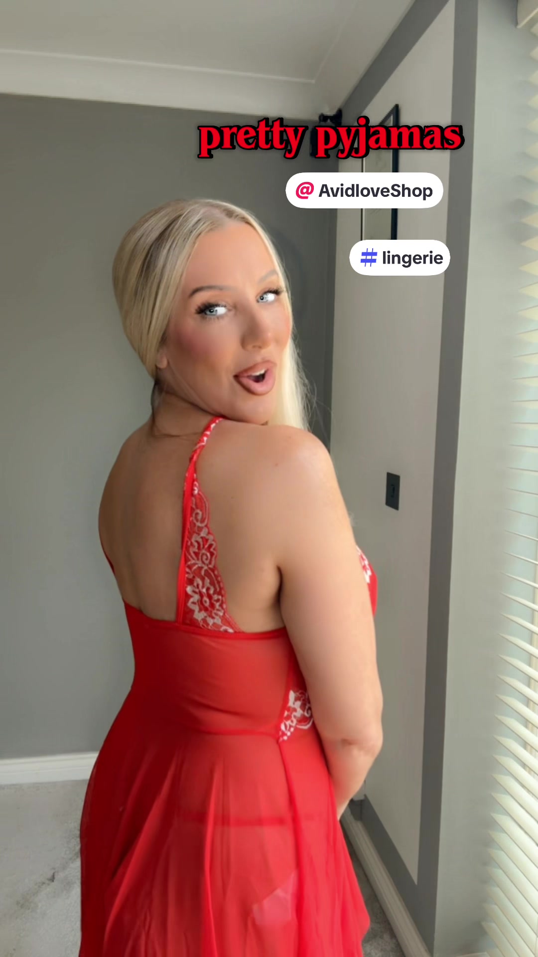 TikTok post by @traci_333 for AvidLove. Caption reads: #lingerie#pyjamas #Tiktokmademebuyit @Avidlove....
