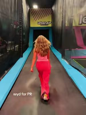 TikTok post by @fs.not.molly for Pink Palm Puff. Caption reads: [...] #real #cheer #tumbling @LEGO @PINK PALM PUFF....