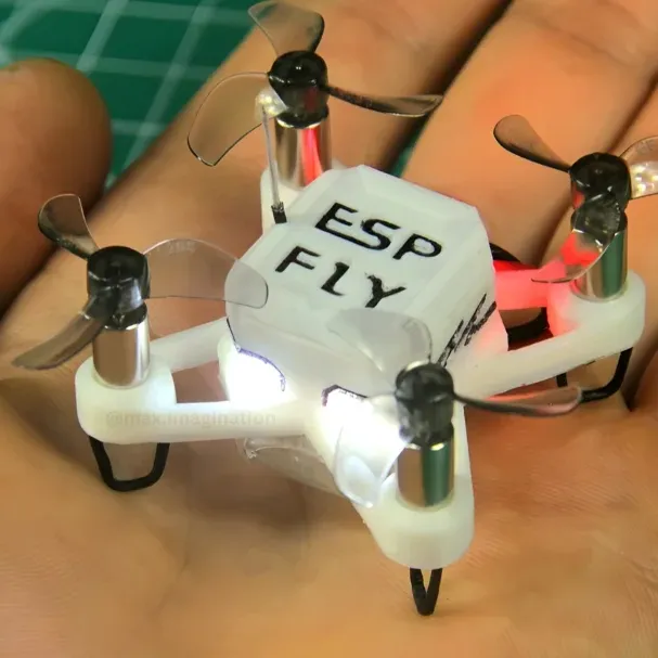 Instagram post by @max.imagination for JLCPCB. Caption reads: Comment "ESP-FLY", & I'll DM you the tutorial....