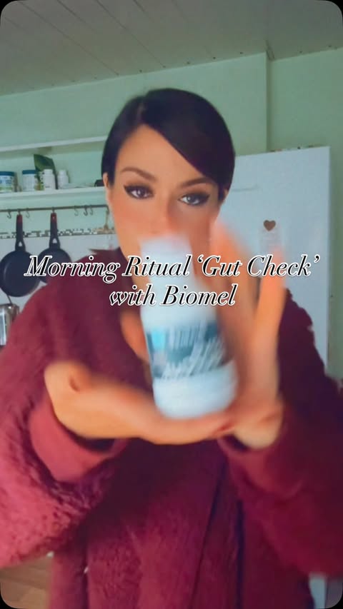 Instagram post by @liza.forough for Biomel. Caption reads: Waking up energised to a delicious new morning....