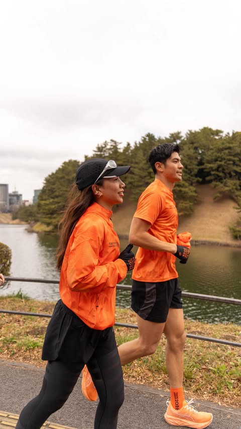 Instagram post by @yazaoi for ASICS. Caption reads: [...] Marathon is… Tokyo Marathon 2026 with....