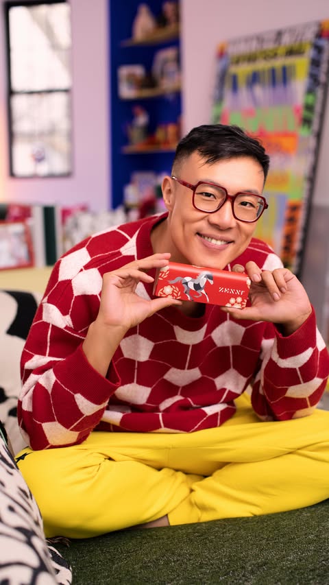 Instagram post by @zzdesign for Zenni. Caption reads: [...] of Lunar New Year, I teamed up with....