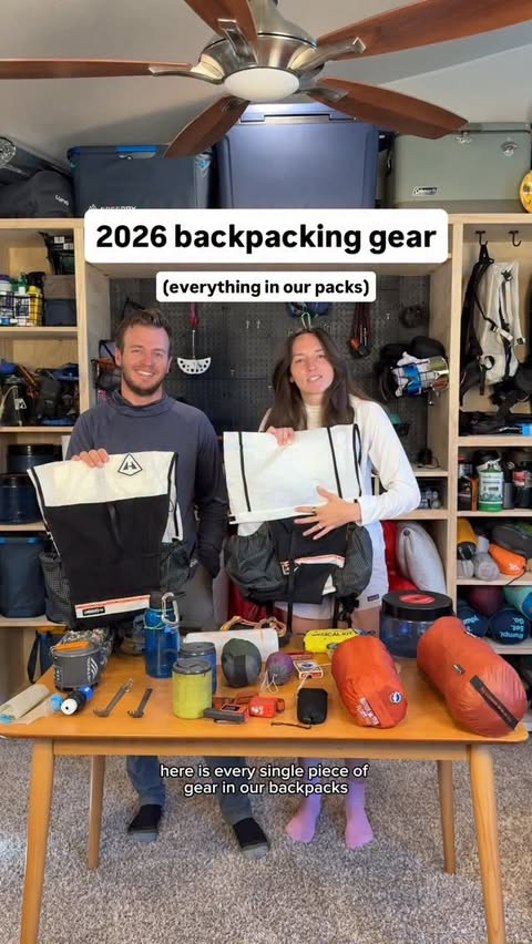 Instagram post by @the_adventureaddicts for REI. Caption reads: full packing list 👇 #REIPartner We are getting SO....