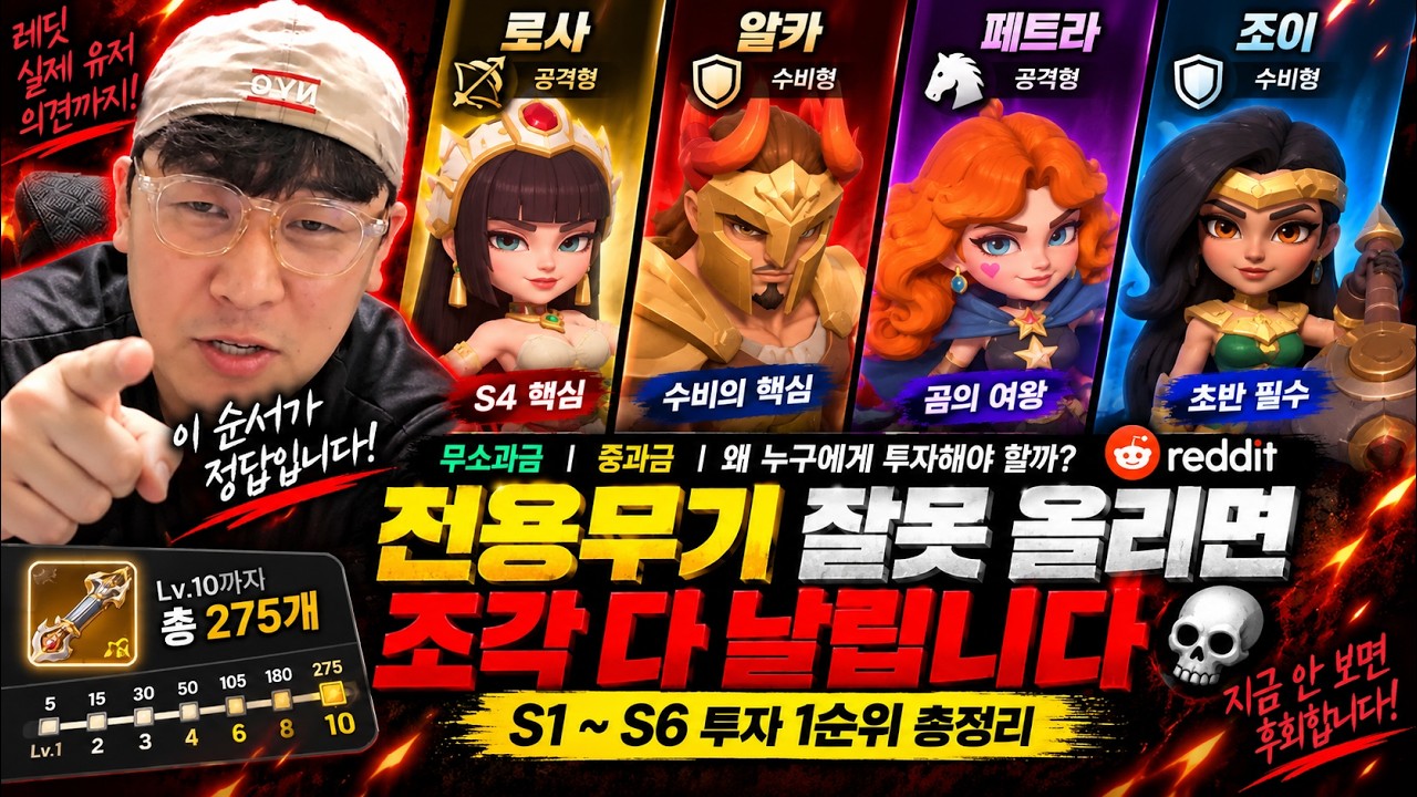 YouTube post by @ugeple for 투네이션. Caption reads: Who should get your exclusive weapon first?😳....