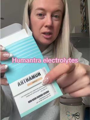 TikTok post by @30somethingem for Humantra. Caption reads: The best tasting electrolytes 👏🏻 @gethumantra....