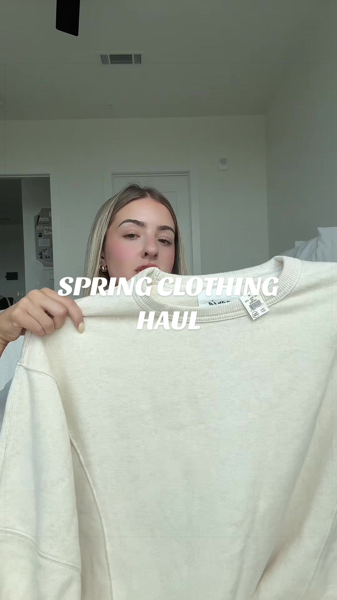 TikTok post by @erinflory for Abercrombie & Fitch. Caption reads: happy spring & happy haul! a little roundup of....