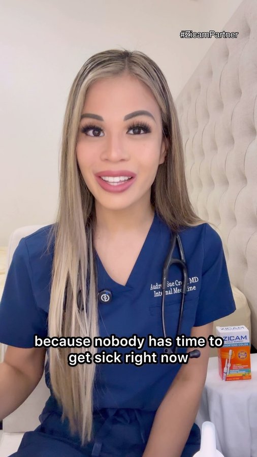 Instagram post by @dr.audreyxsue for Zicam. Caption reads: #zicampartner No one has time for colds! That’s....
