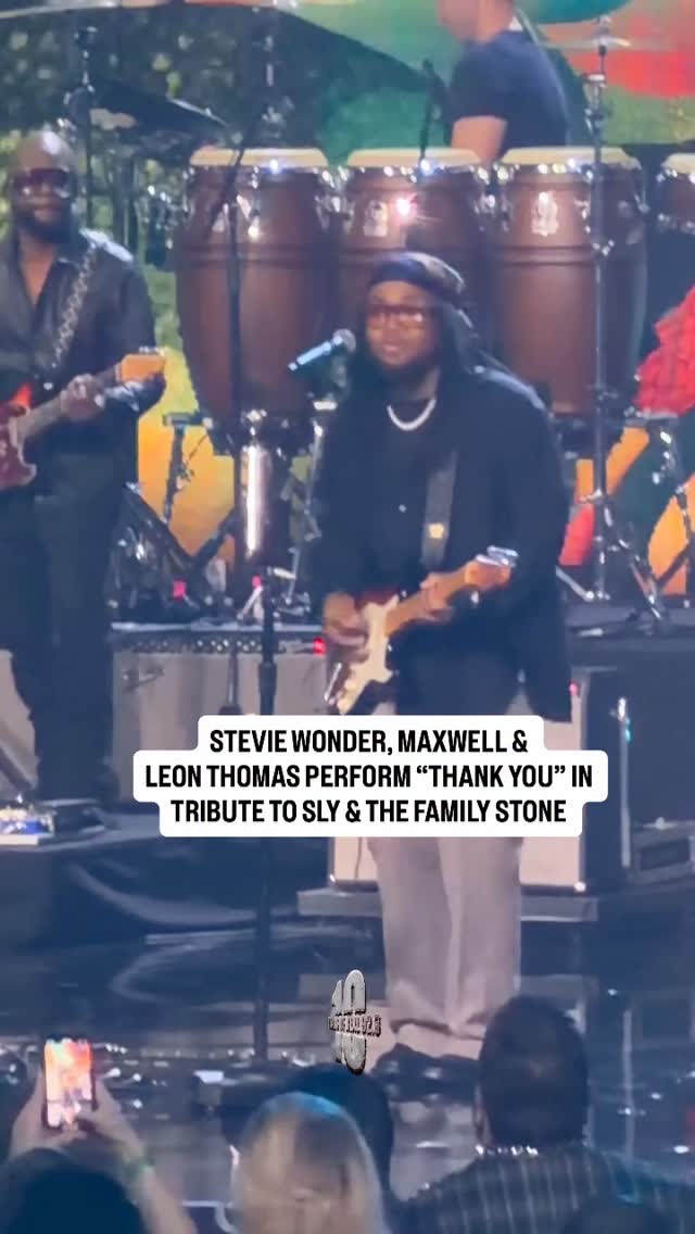 Instagram post by @bigboysneighborhood for iHeartRadio. Caption reads: Stevie Wonder, Maxwell, Flea, & Leon Thomas took....