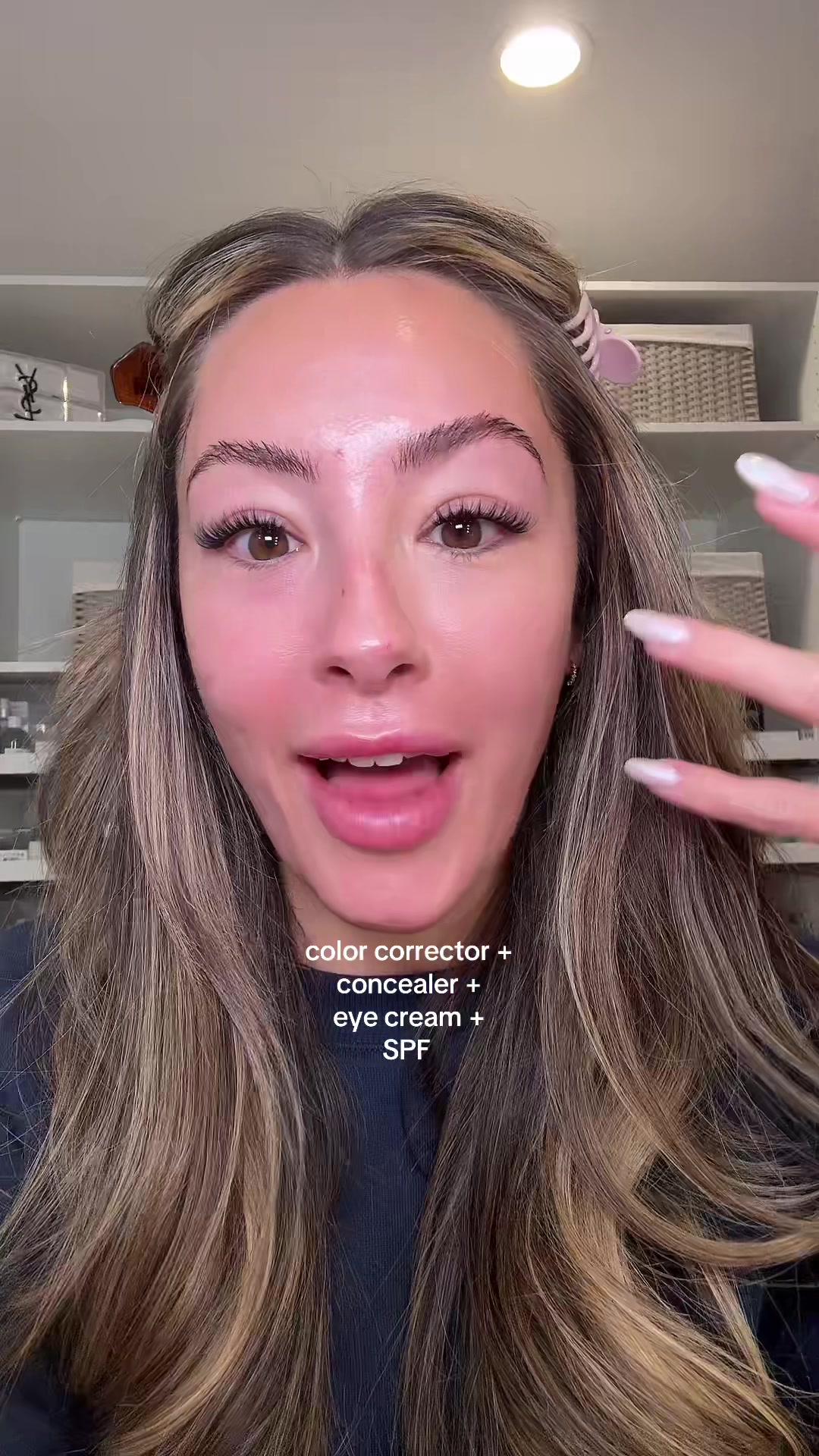 TikTok post by @itsmekelsc for DRMTLGY. Caption reads: Mommy’s morning BFF 👯 @DRMTLGY #undereyebags....