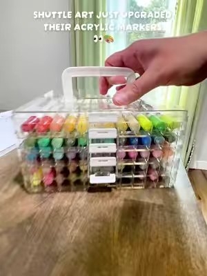 TikTok post by @leelee.bee0 for Shuttle Art. Caption reads: Shuttle art came out with new acrylic markers!!....