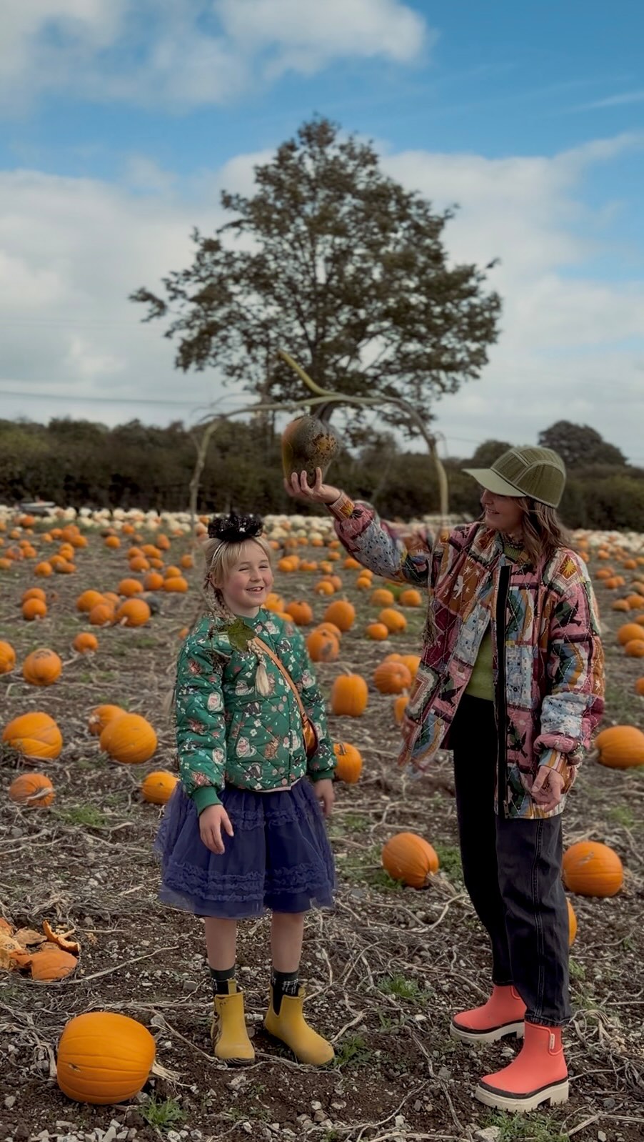 Instagram post by @shellandthelittlies for Sezane. Caption reads: #AD There’s a certain kind of magic at the pumpkin....