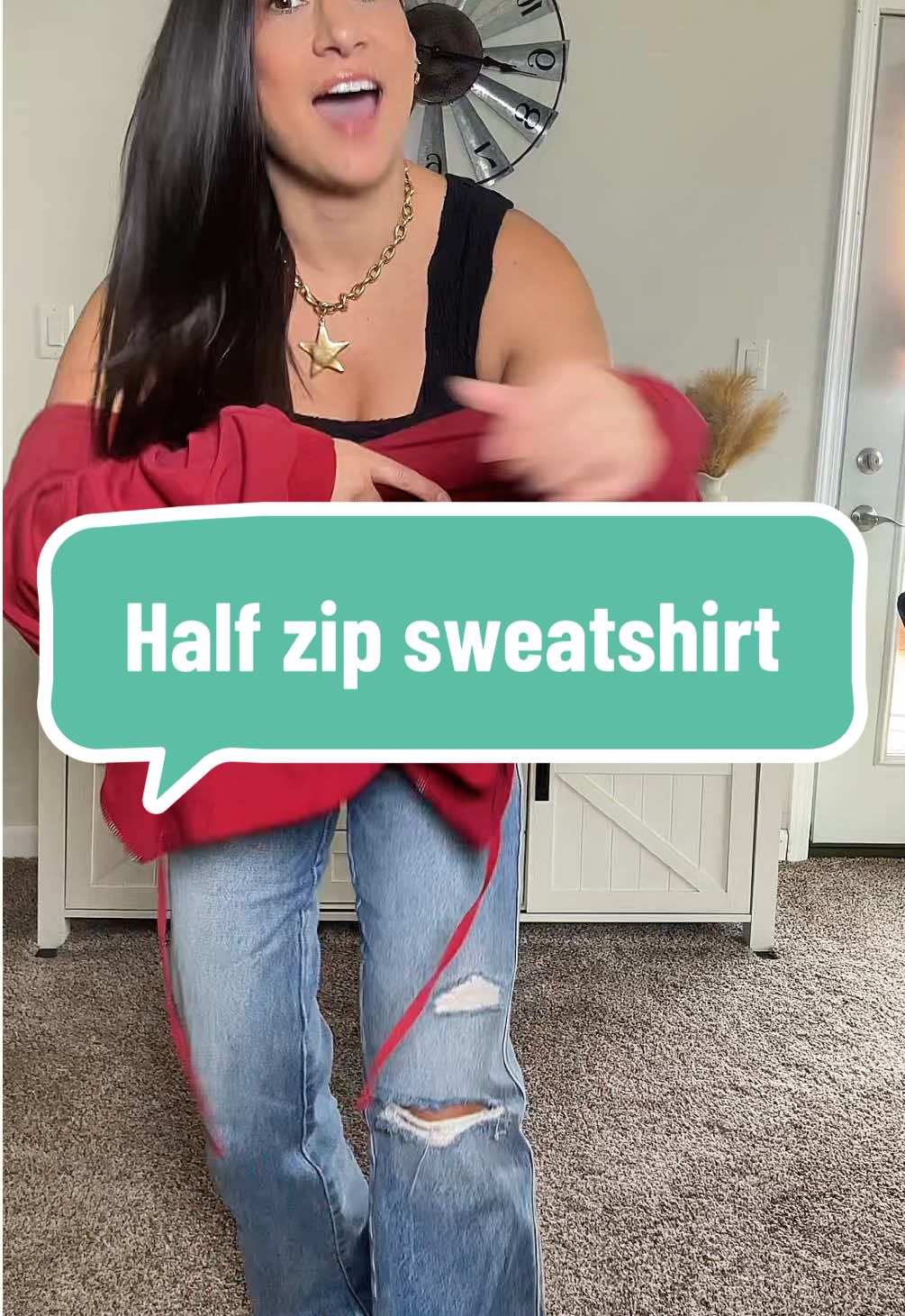 TikTok post by @dana_ann2 for PrettyGarden. Caption reads: [...] now for Black Friday! @PrettyGarden #halfzip....