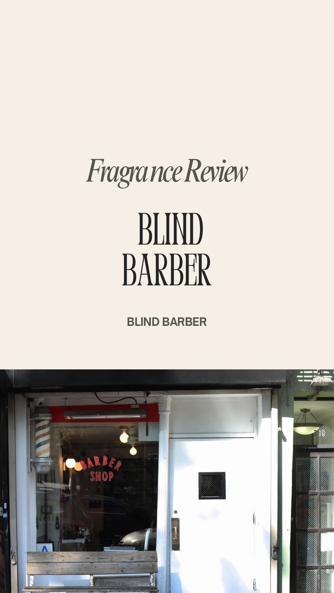 Instagram post by @jessescentials for Blind Barber. Caption reads: PR | Blind Barber introduces three unique....