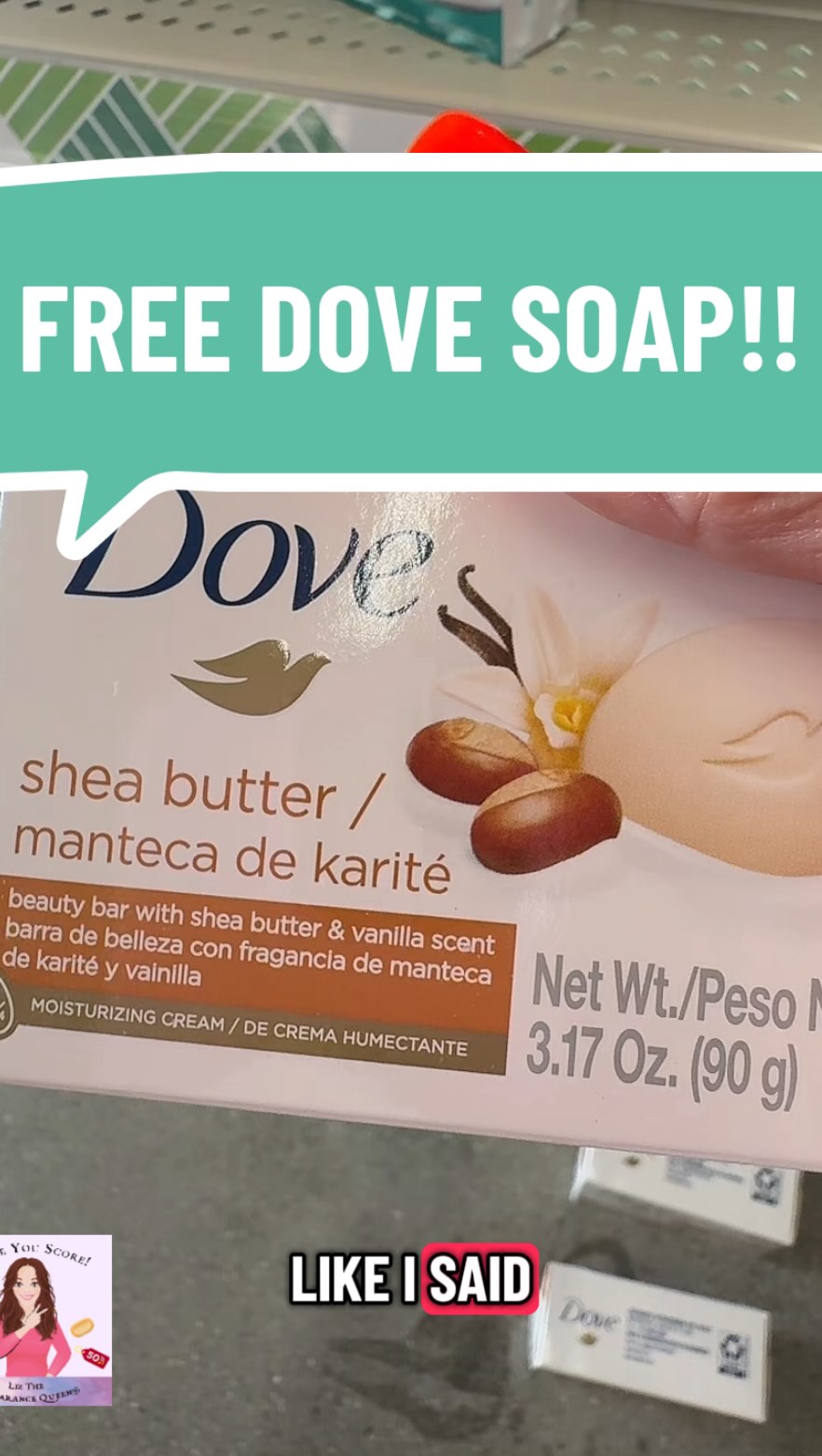 Instagram post by @liz_the_clearancequeen for Fetch. Caption reads: 🔥🔥Freebie Alert!!!🔥🔥 score free Dove bar soap....