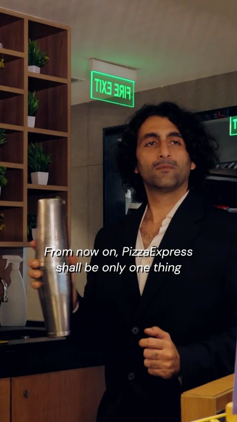 Instagram post by @bunshah for PizzaExpress. Caption reads: [...] consultants. Just good pizza. 🍕....
