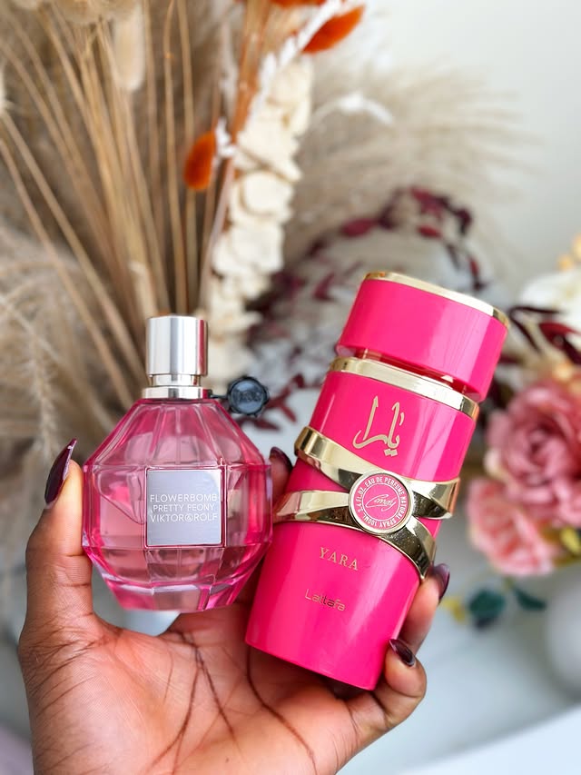 Instagram post by @vicckyalfa for The Perfume Shop. Caption reads: Affordable layering combos to try ft Designer....