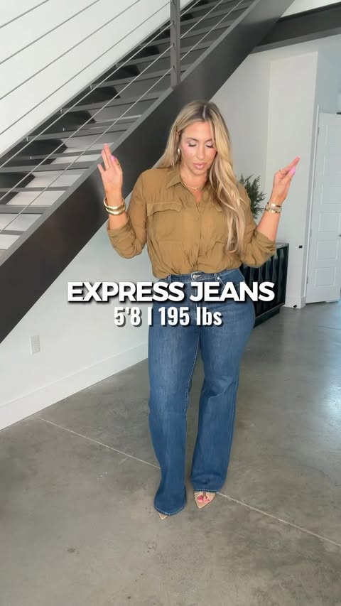 Instagram post by @stylemechristine2 for EXPRESS. Caption reads: @express jeans really made a fan out of me ❤️.....
