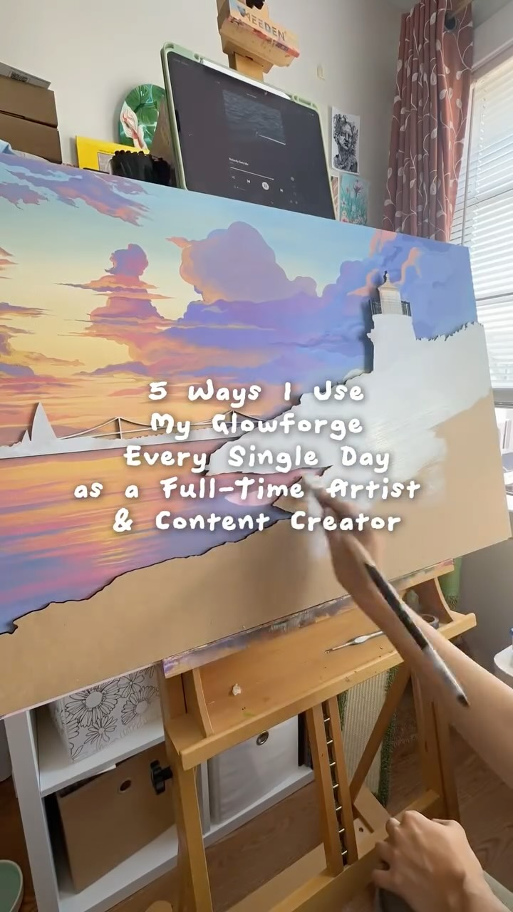 Instagram post by @katehickmanart for Glowforge. Caption reads: POV: your small business bestie is actually... a....