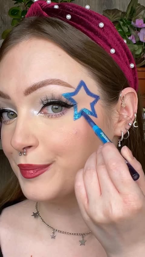 Instagram post by @breyonnafaye for MOIRA Cosmetics. Caption reads: CHROME STAR MAKEUP!! 💙🌟 @moiracosmetics this....