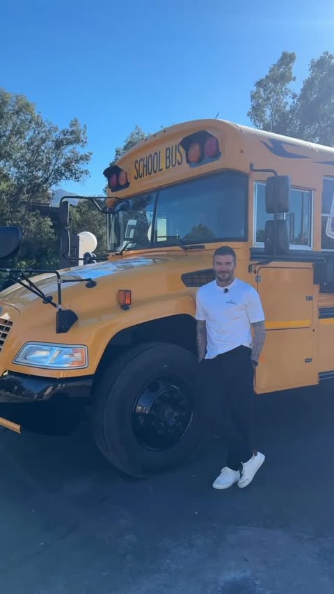 Instagram post by @davidbeckham for Bank of America. Caption reads: [...] to school last week… working with....