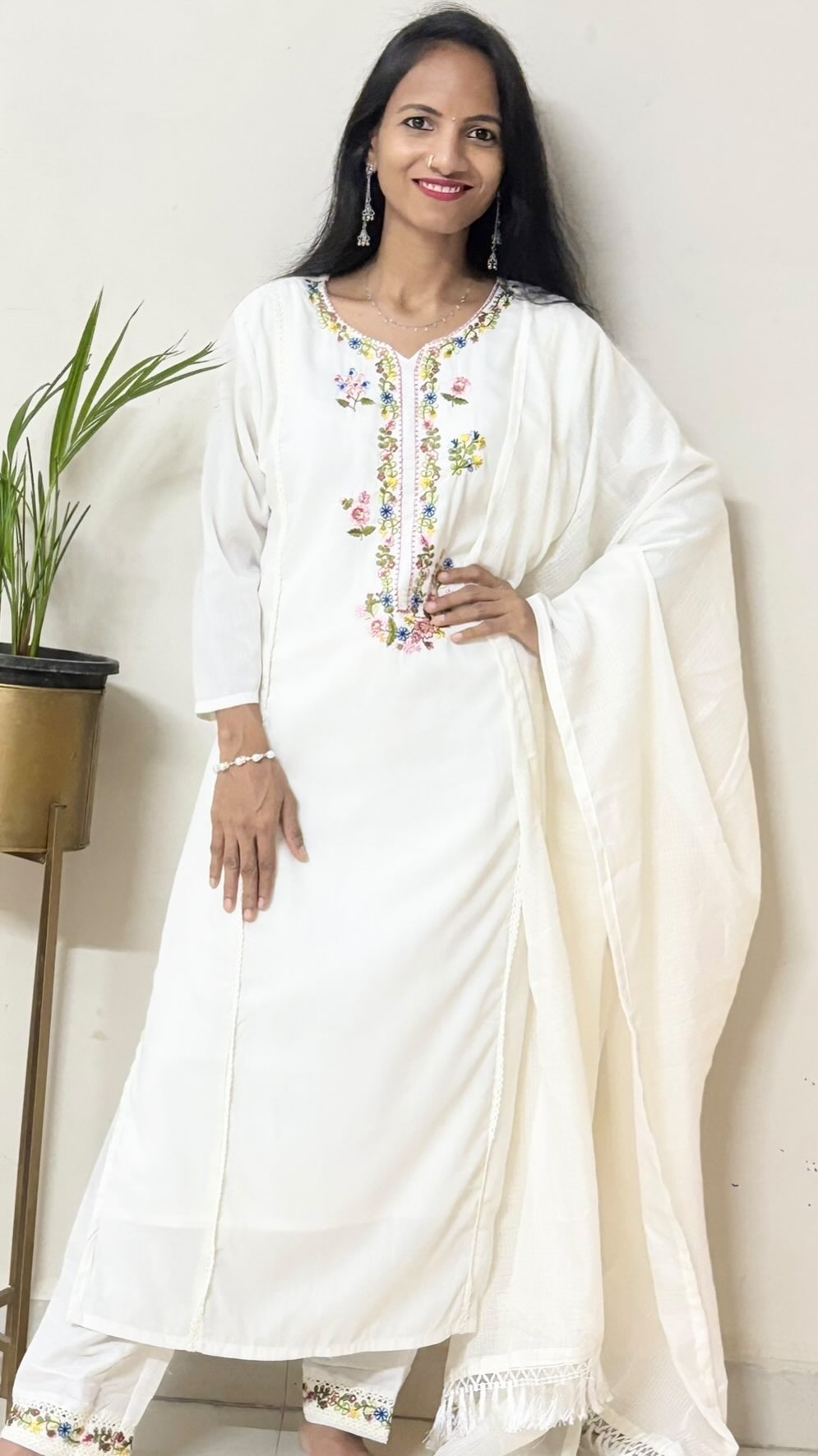 Instagram post by @cutie_pie_kruthika for Navlik. Caption reads: Beautiful suit from @navlik.in

#explore....