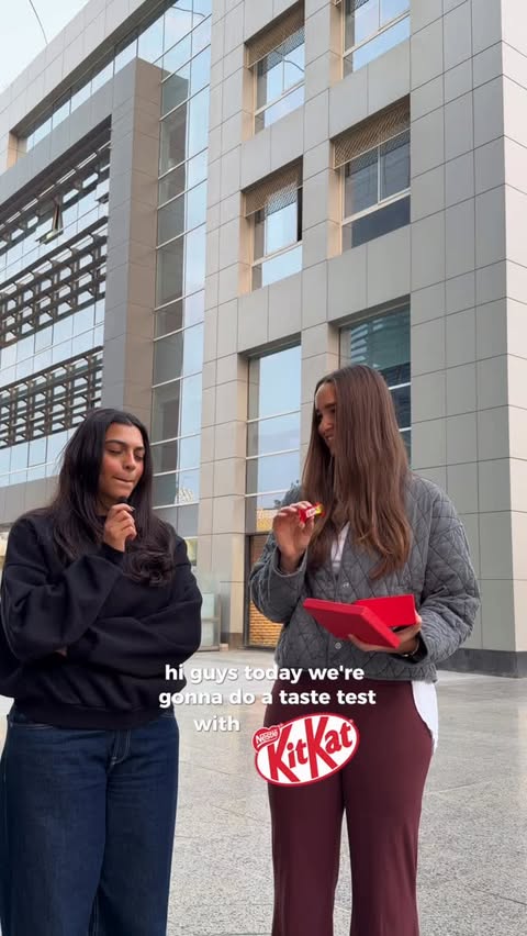 Instagram post by @nour.yasser for KitKat. Caption reads: I made some people try the new @kitkategypt....