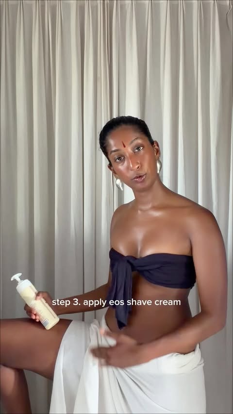 Instagram post by @natasha.thasan for eos Products. Caption reads: [...] back #eospartner #smoothhoohaszn ft....