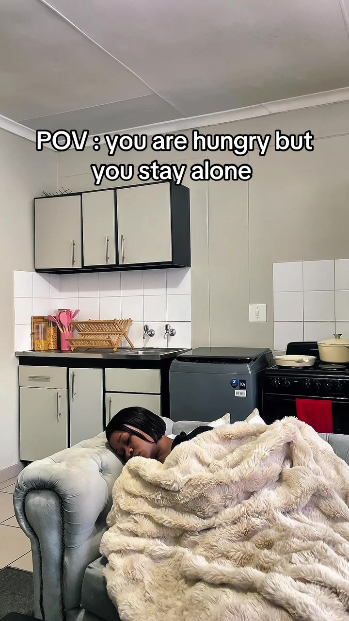 TikTok post by @demi.souls for Cadbury. Caption reads: Living alone diaries 😭@CadburyUK #lunchbar....