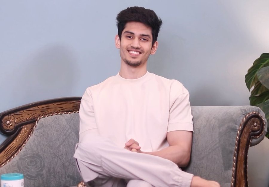 Instagram post by @satviksankhyan for HealthKart. Caption reads: To ensure younger-looking, glowing skin, I decided....