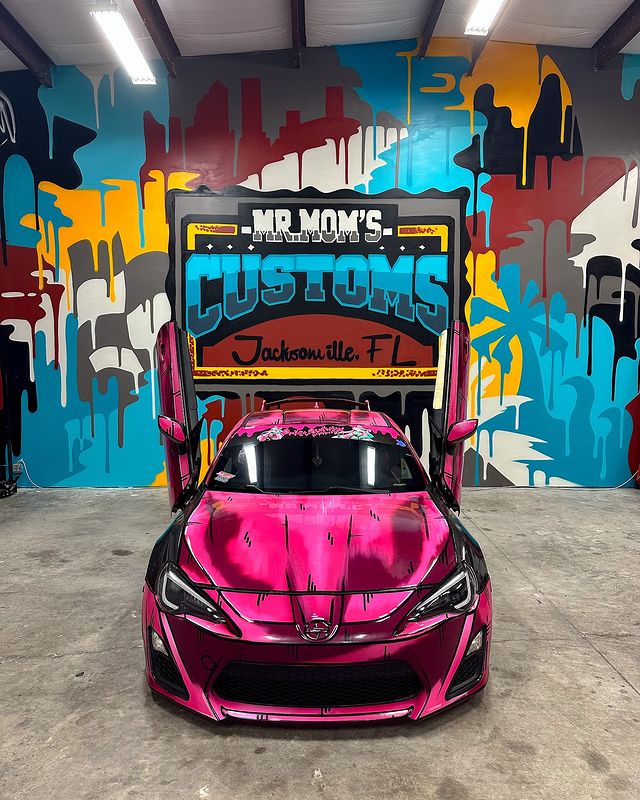 Instagram post by @princesskit10_frs for Vertical Doors Inc. Caption reads: lambo doors are finally installed thanks to....