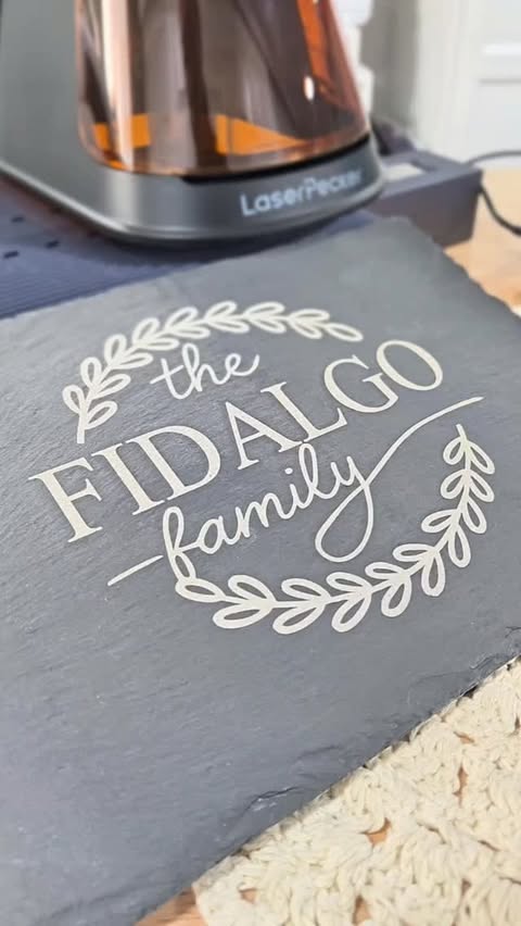 Instagram post by @jessdesigningforyou for LaserPecker. Caption reads: [...] with the slide extension on my LaserPecker 5....