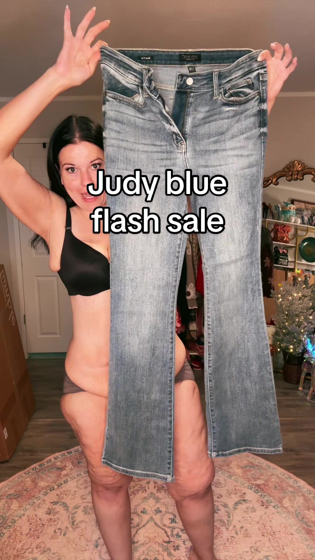 TikTok post by @catshrank for Ava Lane Boutique. Caption reads: Ok these bootcut judy blue jeans by @Ava Lane....