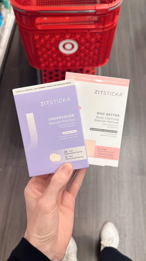 Instagram post by an influencer for ZitSticka. Caption reads: [...] blemish patches from @zitsticka now come in....