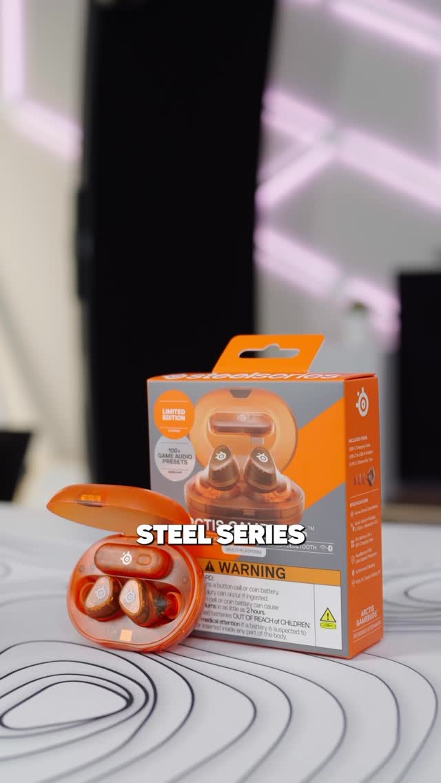 Instagram post by @realgivemchills for SteelSeries. Caption reads: [...] for your orange iPhone 17 pro max, meet the....