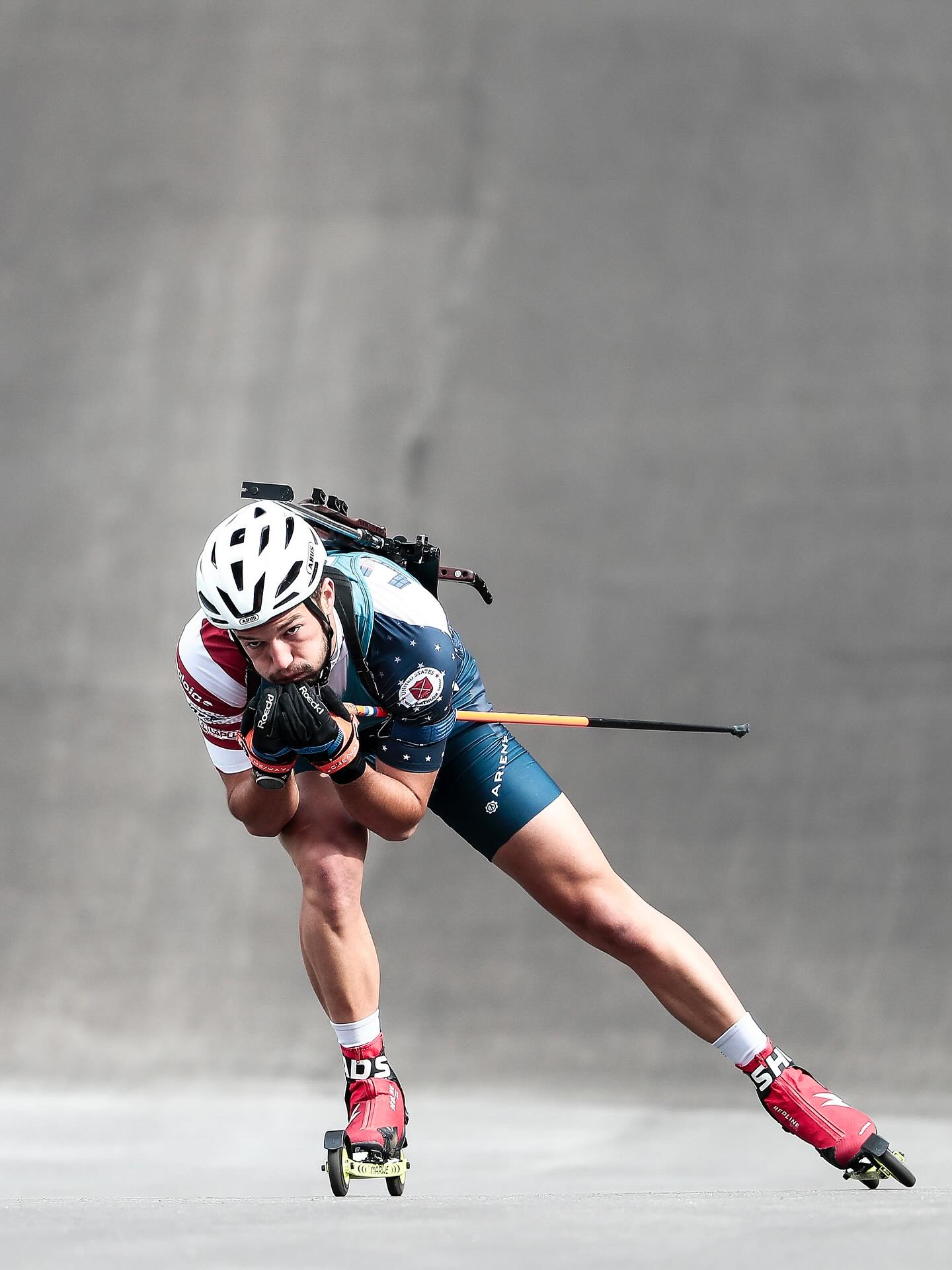 Instagram post by @biathlonantholz for Salomon. Caption reads: Always full speed and focused 
*
*
#nordicfocus....