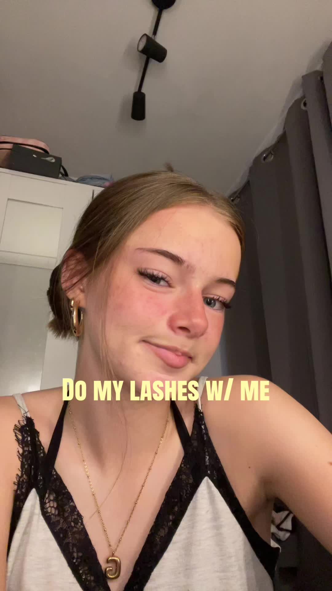 TikTok post by @graciewarr1 for Lashview. Caption reads: Lashview self-adhesive lashes, link in bio, order....
