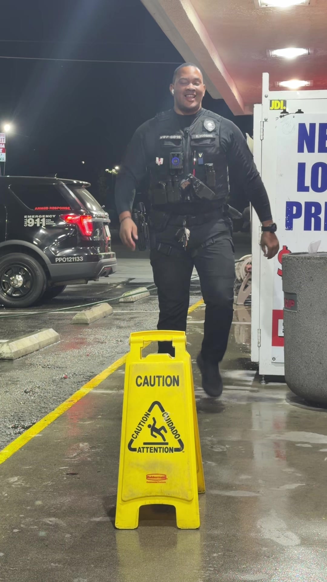 TikTok post by @epichuggs for GHOST® Energy. Caption reads: [...] #caffine #bakersfield #security @GHOST®....