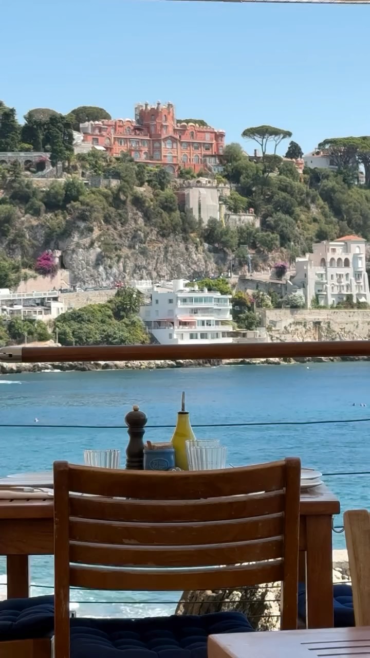 Instagram post by @laura.oliveiragranja for PINKO. Caption reads: [...] French Riviera 🇫🇷 Dressed in....