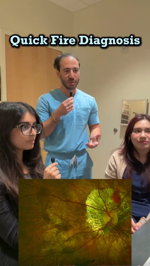 Instagram post by @interesting_retinal_cases for Fabletics. Caption reads: In this series of Quick Diagnosis:

1-....