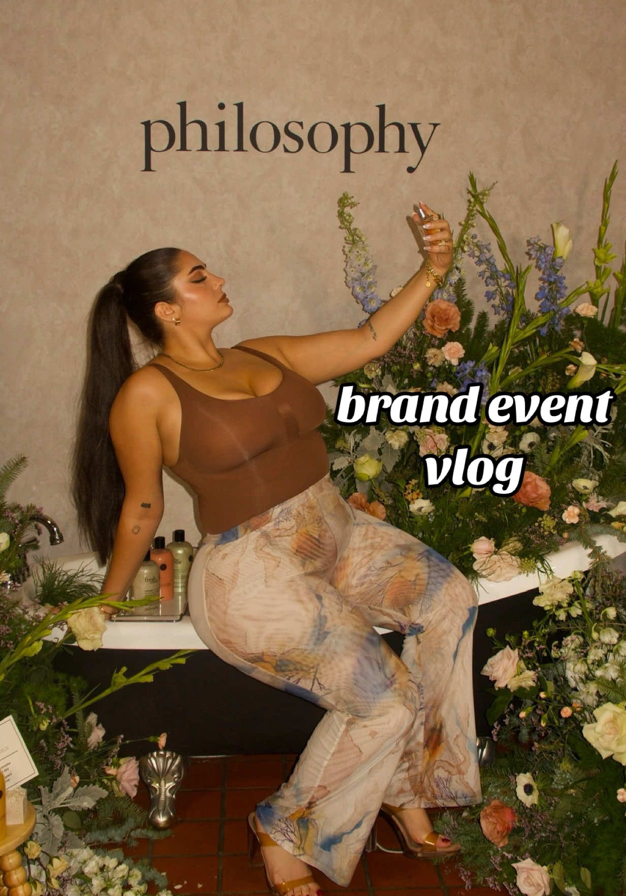 TikTok post by @kaay_dawggg for philosophy. Caption reads: thank you @philosophy for hosting the dreamiest....