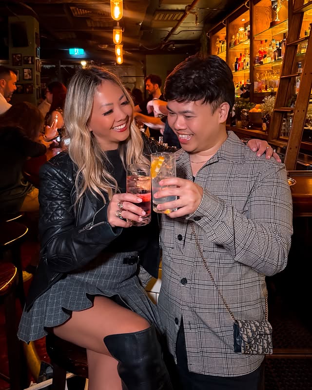 Instagram post by @love.christina.xo for Fever-Tree Mixers. Caption reads: A spirited evening at The Barber Shop for the....