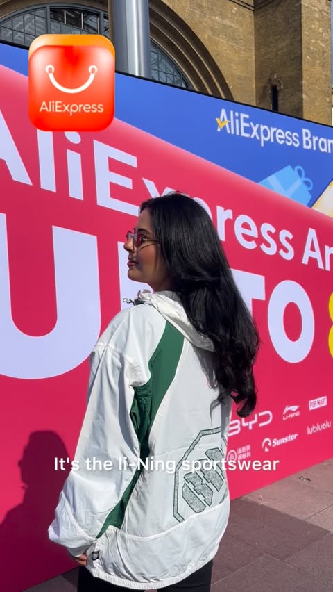 Instagram post by @rashmeetkdhiman for AliExpress. Caption reads: Stopped by the AliExpress 16th Anniversary pop-up....