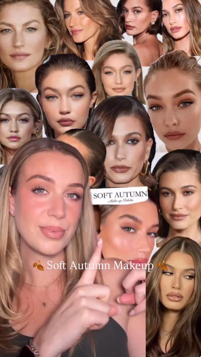 Instagram post by @charlottebirdx for HNB Cosmetics. Caption reads: Soft autumn makeup👇🏻🤎

Pinterest really does....