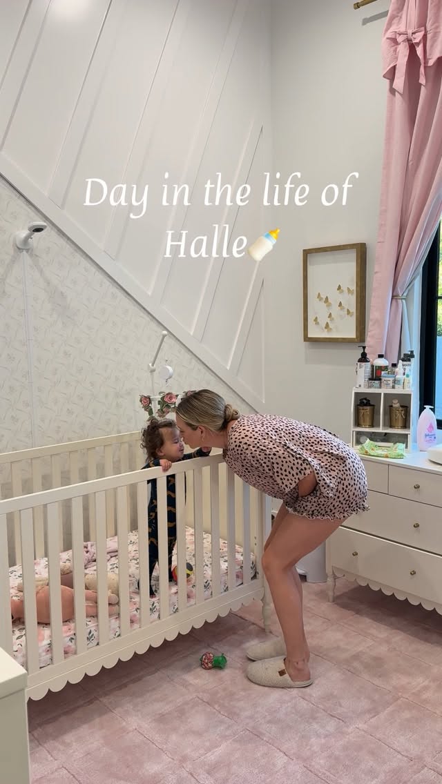 Instagram post by @alyssafluellen for VTech Toys USA. Caption reads: Day in the life of Halle 😆🍼This stage is pure....