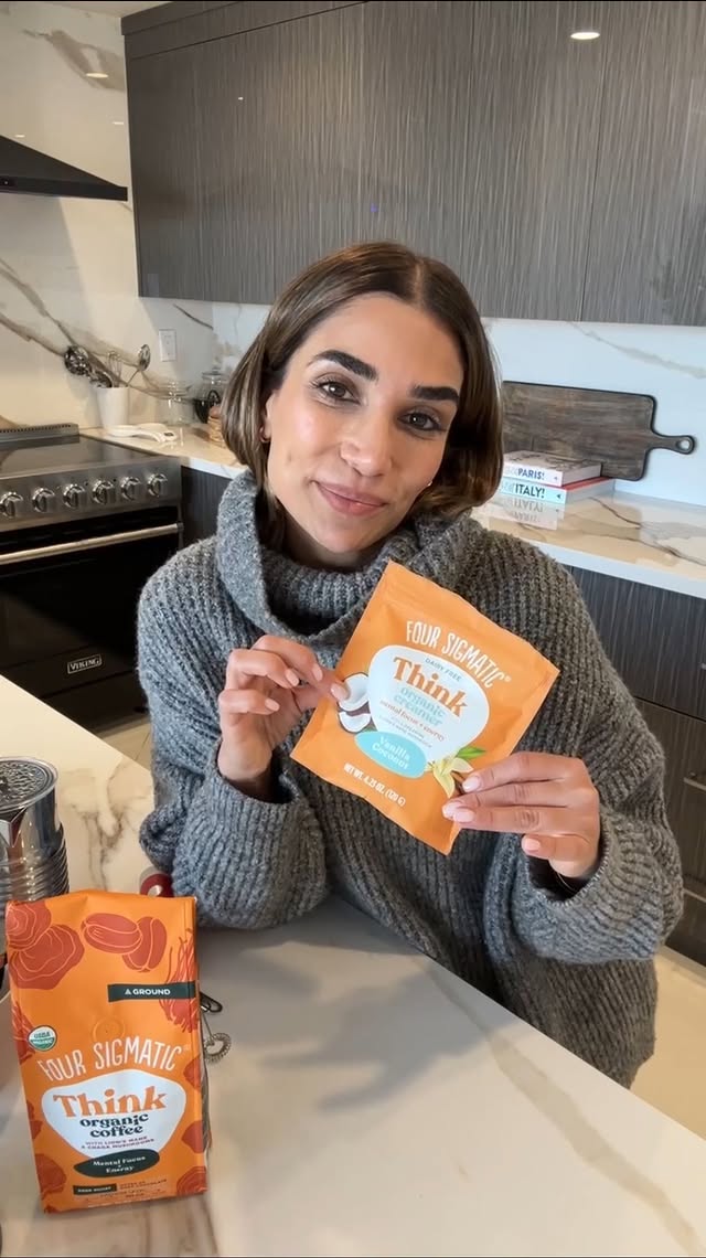 Instagram post by @dr.sam.nd for Four Sigmatic. Caption reads: [...] morning routine. With the grace of....