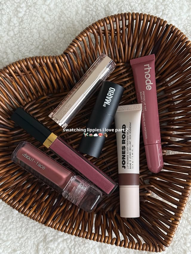Instagram post by @coffee.and.concealers for About-face Beauty. Caption reads: lippies i looooove part 2 🍓🤭🧚 you know what....
