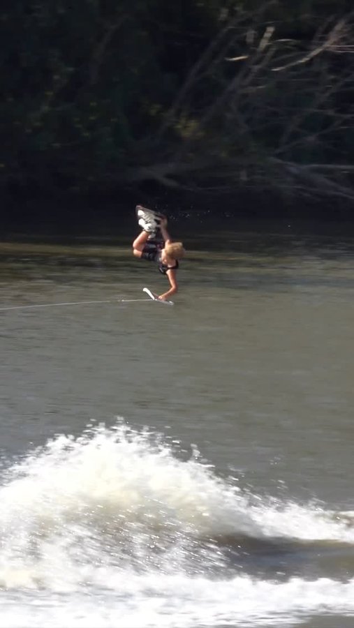 Instagram post by @cruzeeboi_wake for Liquid Force. Caption reads: 🤟🏽🙌🏽🥳 TRYIN’ TO GET SOME BIG AIR....