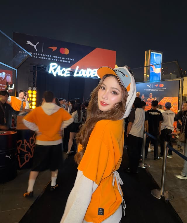 Instagram post by @whereisnamsai for McLaren. Caption reads: [...] fashion attitude 🧡🩵 Thank you PUMA x....