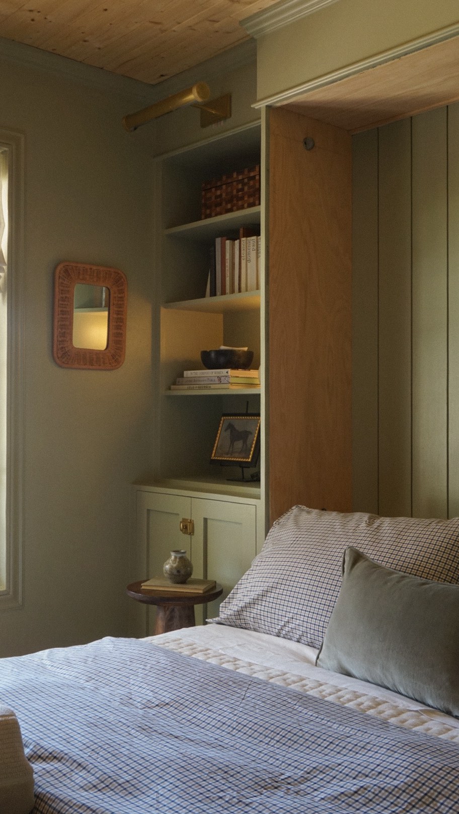 Instagram post by @rebeccaandgenevieve for The Company Store. Caption reads: From office to cozy guest bedroom 🌿

I’ll never....