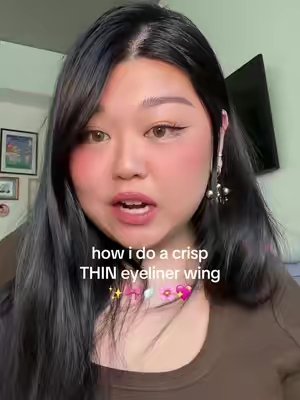TikTok post by @complanie for CANMAKE USA. Caption reads: eyeliner tutorial, perfect for small lid asian eye....